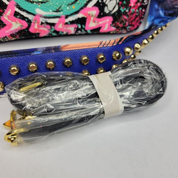 NEW Anca Barbu Green Lips Tote Electric Handbag Purse Handpainted - Picture 12 of 13